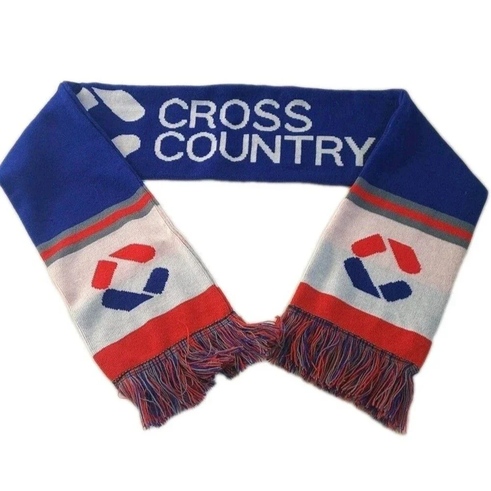 Red, White & Blue Fringed CROSS COUNTRY Scarf 6.5
